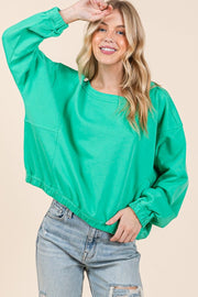 Cotton Long Sleeve Wide Neck