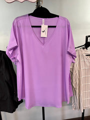 Plus Woven V-Neck Top