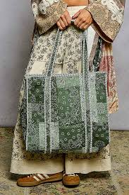 Quilted Green Bandana Bag