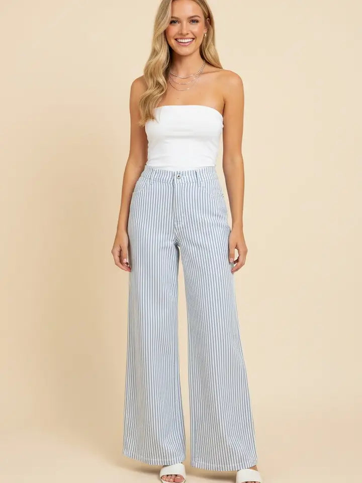 Lt Denim Stripe Pants