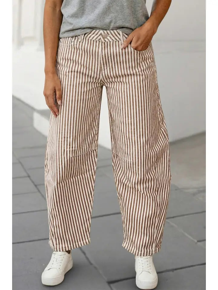 Striped Barrel Jeans