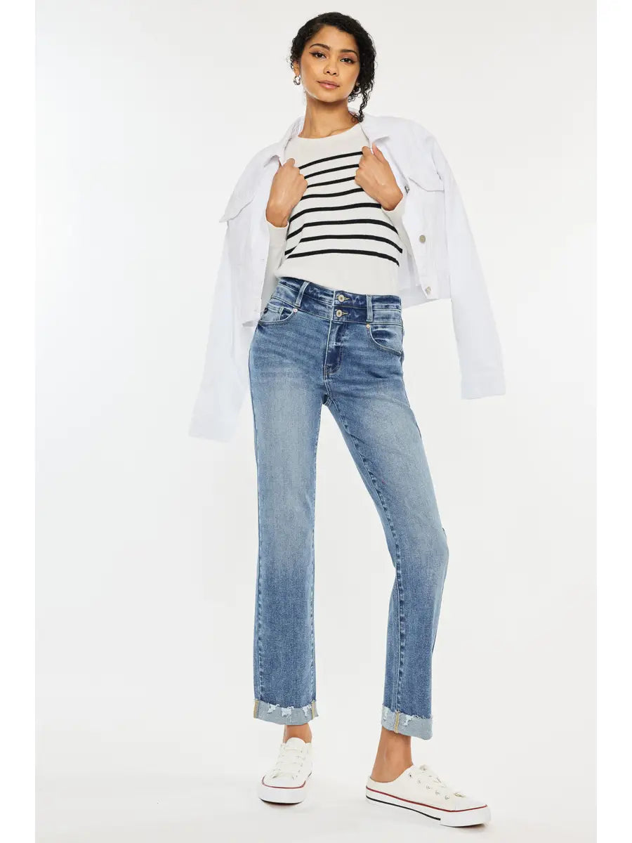 High Rise Slim Straight Jeans