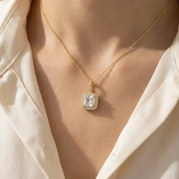 Gold Dipped Square Necklace