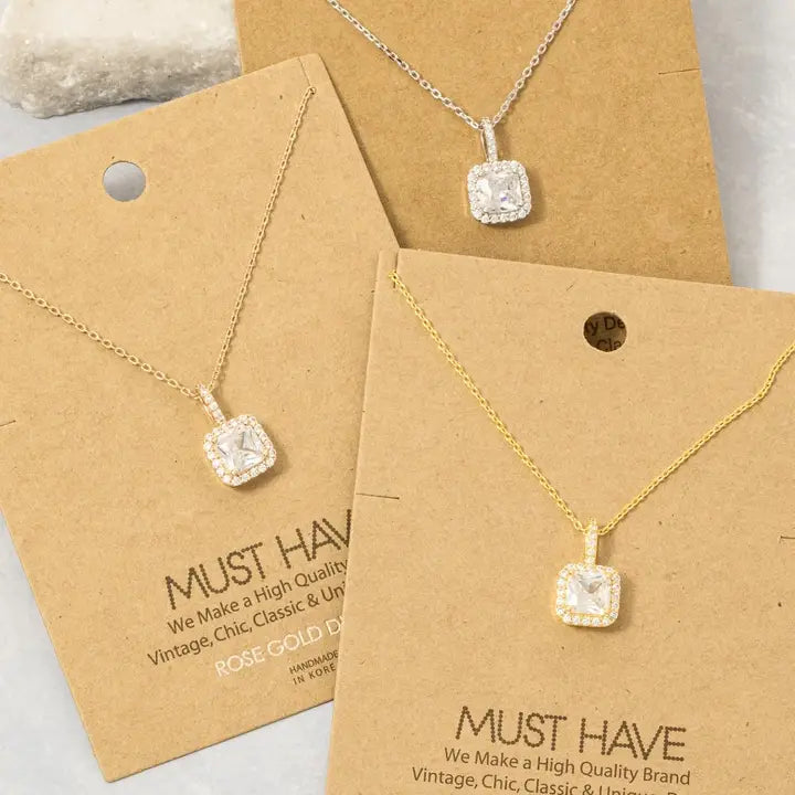 Gold Dipped Square Necklace