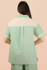 Striped Lace Top